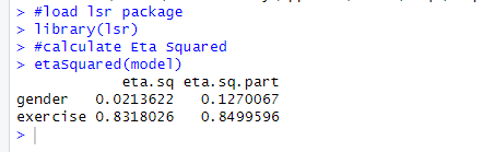 محاسبه مقدار مربع اتا در R برای اندازه اثر